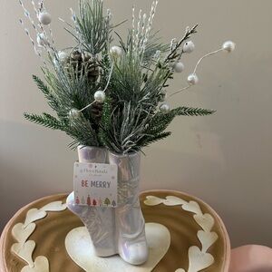 Flora Bunda Iridescent Ceramic Nutcracker Ballerina Slipper Christmas Floral